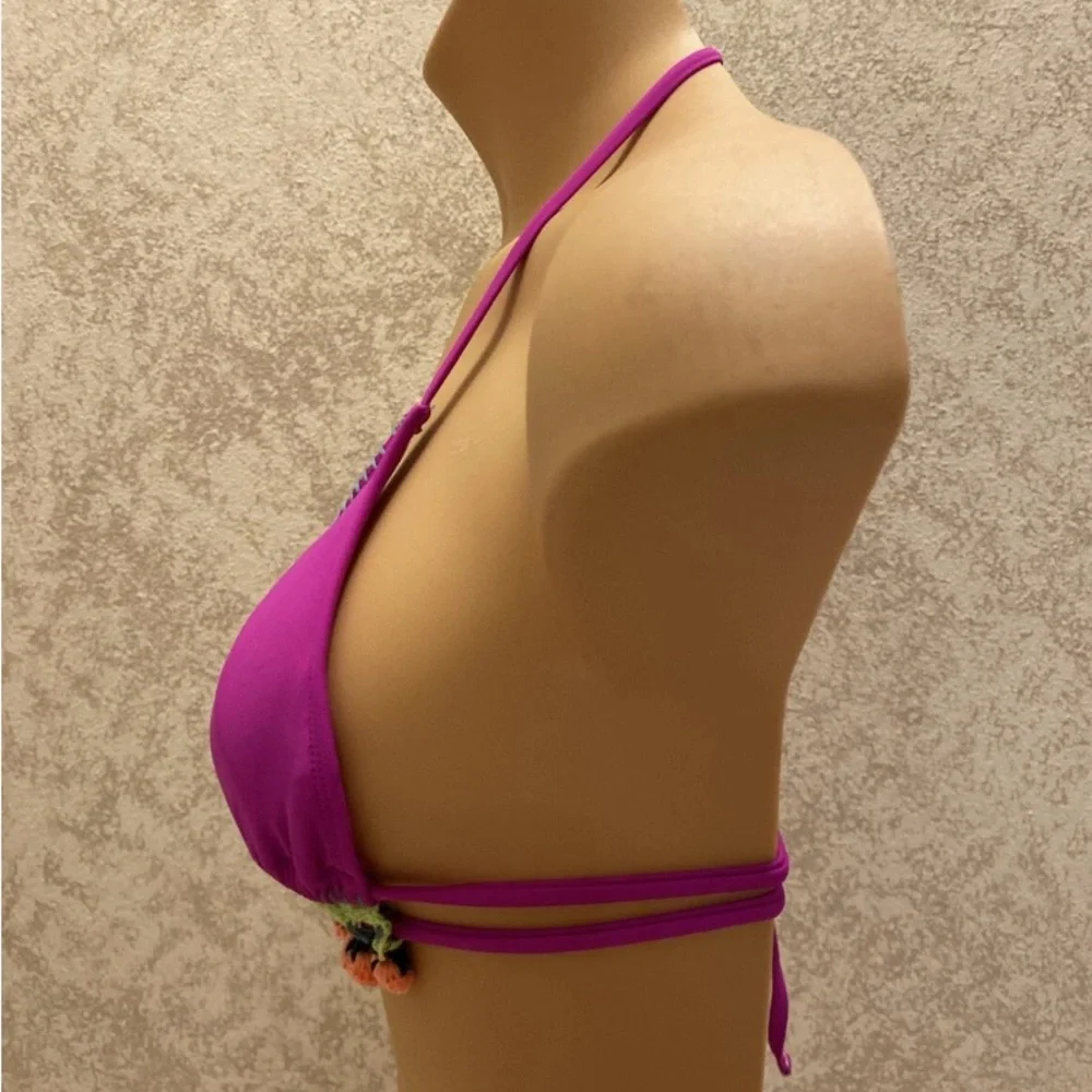 Xhilaration Fuchsia Crochet Trim Bikini Top